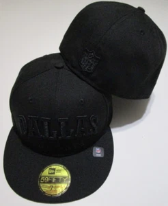 Dallas Cowboys New Era NFL 59FIFTY Hat Cap Men Fitted size 7 1/2 Black Out NWT - Bild 1 von 13