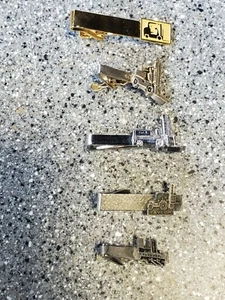 Vintage SWANK CRAMER YALE Silver & Gold Tone Tie Tack & Clip Lot VG - Picture 1 of 9