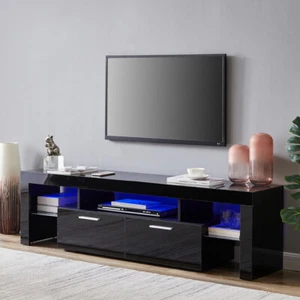 Morden TV Stand with LED Lights High Glossy Front TV Cabinet For Living Room New - Picture 1 of 12