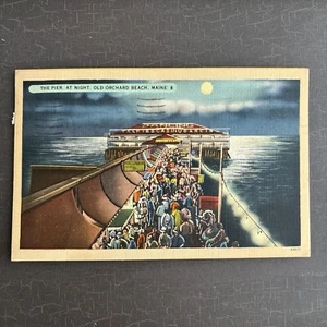 MOONLIGHT Postcard Old Orchard Beach ME Wonderland Pier "Talkies Casino Dancing" - Picture 1 of 4