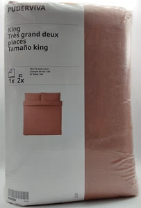 NEW IKEA PUDERVIVA King Duvet Cover with 2 Pillowcases Dusty Rose 004.514.60 - Picture 1 of 3