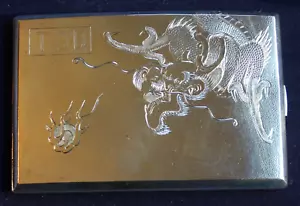 Antique Chinese Nanking Export Sterling Silver Dragon Cigarette Case Shanghai - Picture 1 of 13