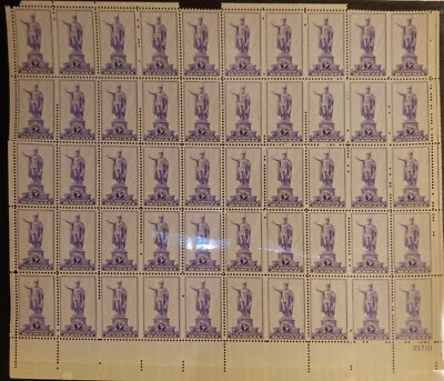 Scott #799, Hawaii, Territorial Series, 1937, MNH, FDC, 3c, Full Sheet of 50 - Image 1 of 2