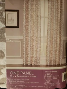 Gold Damask Stripe One Panel Curtain 50" x 84" New - Picture 1 of 5