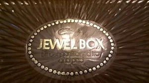 VTG 50's "Celebrity, INC NY" Stamped Top Clear Etched Starburst Lucite Jewel Box - Picture 1 of 8