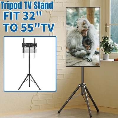 Portable Tripod TV Stand 32''-55'' TVs 360° Rotatable Metal Swivel & Tilt Mount - Image 1 of 4