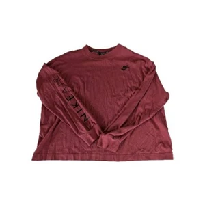 Youth XL Nike Air Burgundy Long Sleeve Shirt Black Tag Red Lightweight - Picture 1 of 12