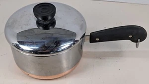 Revere Ware 6” Copper Bottom Stainless Steel 1 Qt Saucepan 2363973 with Lid - Picture 1 of 7