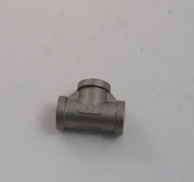 MERIT 1/4" NPT 316 Stainless Steel Tee - Class 150 - SP114 - Prepaid Shipping - Image 1 of 4