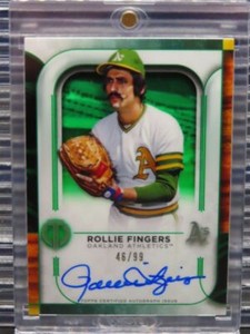 2022 Topps Tribute Rollie Fingers Green Auto Autograph #46/99 Athletics