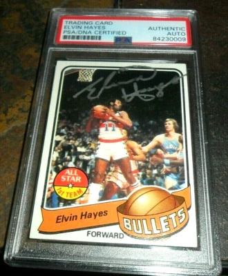 1979 Topps #90 ELVIN HAYES Basketball Card HOF Bullets Autograph SILVER PSA/DNA - Image 1 of 3
