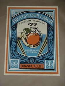 Shepard Fairey Fruits of our Labor Obedecer Gigante Póster Arte Urbano Impreso callejero - Imagen 1 de 5