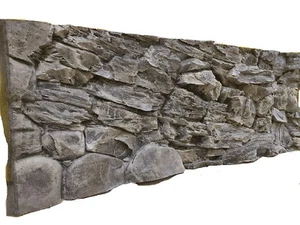 3D AQUARIUM BACKGROUND FOR FISH TANK BACK WALL GREY ROCK POLY DECORATION RESIN - Picture 1 of 74