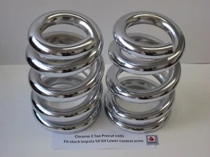 Lowrider Hydraulics 2 ton coil springs, precuts, chrome, Impala 58-64 - Picture 1 of 7