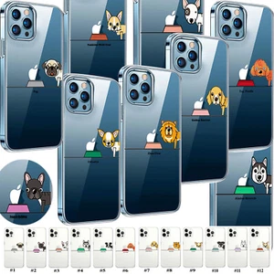 For Apple iPhone 16e Pro 15 14 13 12 Cute Dog Transparent Soft Phone Case Cover - Picture 1 of 96