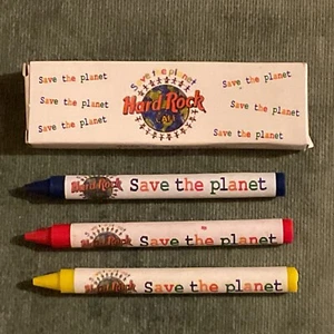 Vintage 1990er Hard Rock Cafe Save the Planet Box mit Kinderstiften Casino - Bild 1 von 2