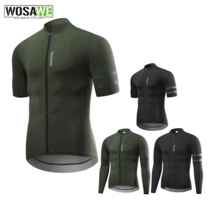 Camisetas de ciclismo WOSAWE para hombre mangas cortas/largas camisas de bicicleta elásticas transpirables - Imagen 1 de 17