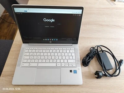 HP Chromebook 14a-na0218ng 14 Zoll 64GB eMMC Pentium Silver 4GB RAM weiß TOP - Bild 1 von 4