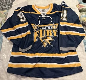 NIP FLORIDA FURY #91 Grinspun Hockey Jersey M Youth Rink on the Beach FL - Picture 1 of 11