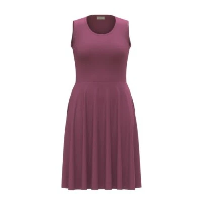 Vestido M LuLaRoe Nicki Sin Mangas Bolsillo Rojo Sólido Violeta Púrpura Foto 1 de 2