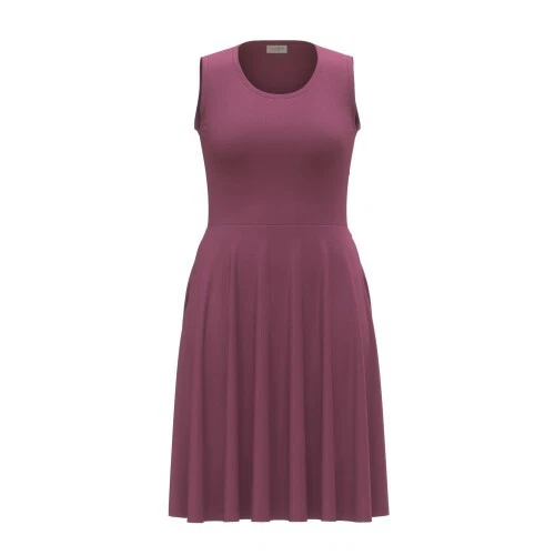 Vestido XS LuLaRoe Nicki Sin Mangas Bolsillo Rojo Sólido Violeta Púrpura Foto 1 de 2