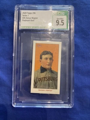 2020 TOPPS Series 1 #45 Honus Wagner Piedmont Back Gem Mint 9.5 - Image 1 of 4