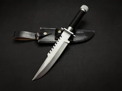 Cuchillo de combate de supervivencia de hoja de acero al carbono hecho a mano personalizado cuchillo de caza camping Foto 1 de 4