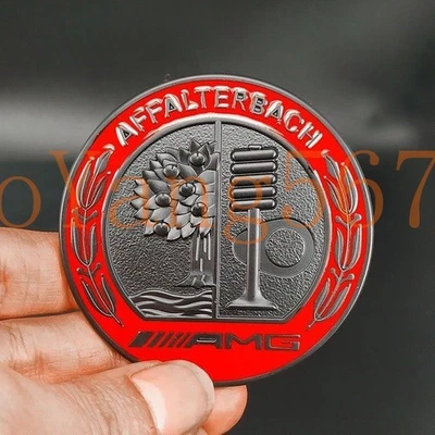 For AMG AFFALTERBACH Front Hood Emblem red Apple Tree Badge Flat Paste Decal - Image 1 of 4