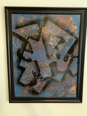 ORIGINAL 80'S ABSTRACT GRAFFITI SPRAY PAINTING N.Y. ROSARIO PROVENZA  #40 - Image 1 of 3