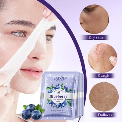 Blueberry Hyaluronic Acid Moisturizing Antioxidant Mask DRY SKIN ROUGH DULLNES - Image 1 of 4