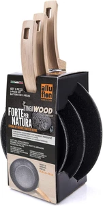 [Amazon Exclusive]  Etnea Wood Edition Set Da 3 Padelle, Alluminio, Antiaderente - Foto 1 di 12