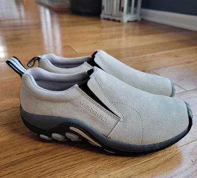 Merrell Jungle Moc Shoes Men's 7.5 Suede Leather Slip On Outdoor Comfort Oyster - Image 1 of 4
