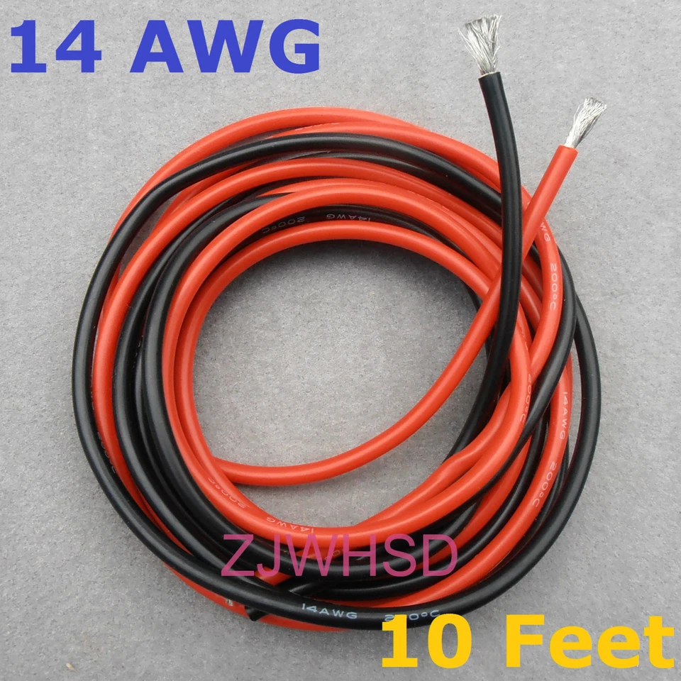 14 AWG 10 Feet (3m) Gauge Silicone Wire Flexible Stranded Copper Cables for RC - Image 1 of 1