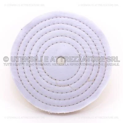 DISCO RUOTA in COTONE CUCITO TRAPUNTATO per LUCIDATURA di ACCIAIO INOX OTTONE - Immagine 1 di 2