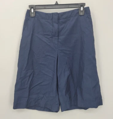 Lafayette148 New York Shorts Coulottes Womens 2 Navy Blue Pockets Minimalist - Image 1 of 4