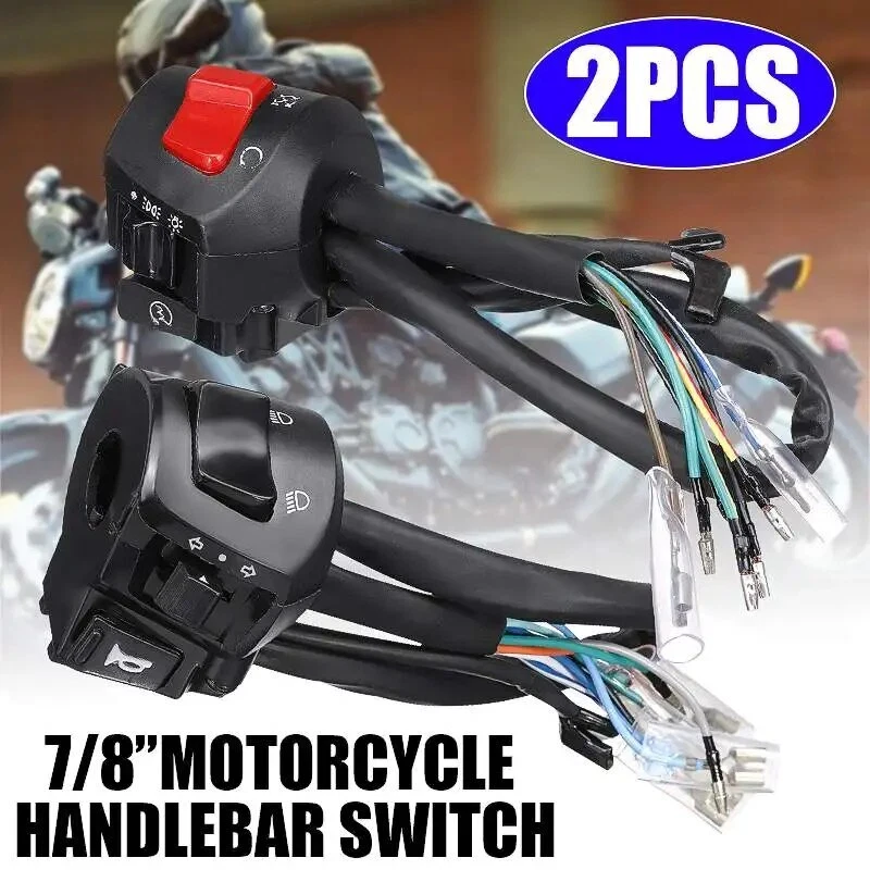 Motorcycle Handle Bar Left Right Horn Turn Signal Electric Start Handlebar Switc - Image 1 of 4