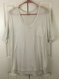 Gap Pure Womens Sz XXL 2XL Short Sleeve T Shirt White V Neck w/ Pocket - Picture 1 of 5