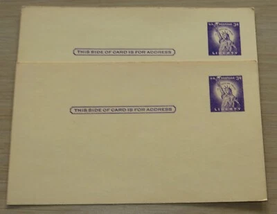 (2) - USA 3 Cents Post Cards Unused, #19Very good Condition - Image 1 of 3