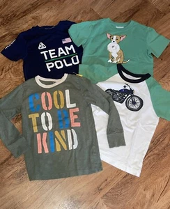 LOT OF 4 BOYS HANNA ANDERSSON POLO RALPH LAUREN CREWCUTS SHIRTS YOUTH SIZE 4-5 - Picture 1 of 7