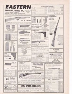 1966 Eastern Firearms Large Ad, featuring M1 Carbines, M1 Mags, Astra 600, Acces - Picture 1 of 1