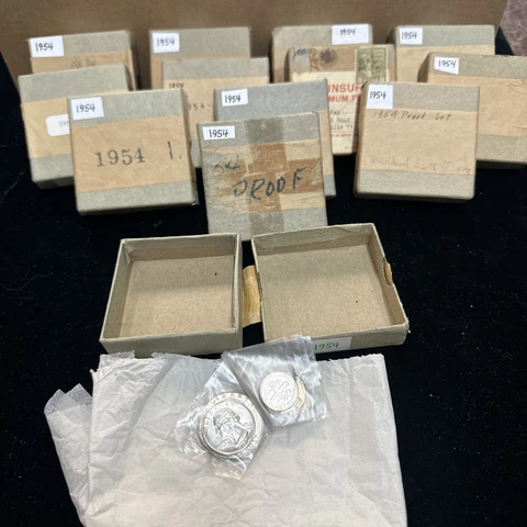 1954 US Silver Proof Set in Original Box & Repackaged Great Sets Cover
