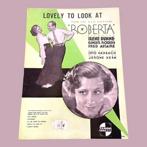 Irene Dunne Lovely To Look At Sheet Music Roberta Harbach Jerome Kern VTG 1935 - Picture 1 of 4