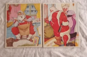 Vintage Christmas Set of 2 Santa Claus Frame Tray Puzzles - Picture 1 of 7