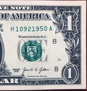 1950 Trailing Birth Year Note Fancy Serial Number Series 2021 H10921950A UNC - Picture 1 of 3