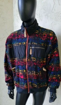 Vintage Obermeyer Men's XL Ski Jacket Fleece Rainbow Arrowhead Aztek Korea  - Image 1 of 4