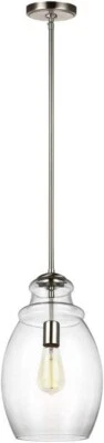 Iluminación colgante de vidrio marino Feiss P1484SN, 1 luz, 60 vatios, níquel satinado Foto 1 de 4