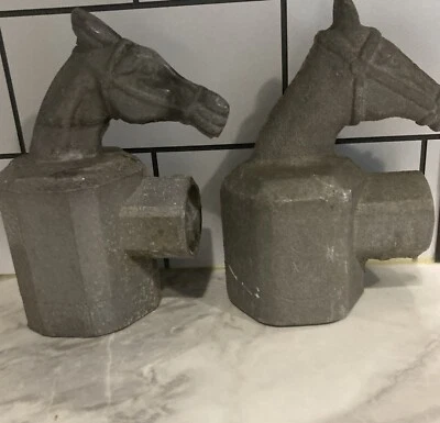 Vintage Horse Head Fence Post Gate Topper equestrian farmhouse western lot of 2 - Image 1 of 4