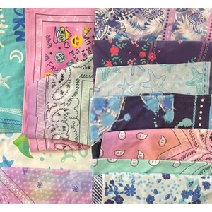 Bulk Child's Bandanas : 27pc : Assorted Colors & Patterns : Pre-Pro Samples - Picture 1 of 1