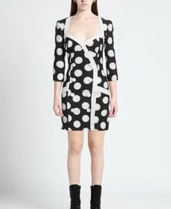 Eureka by Babylon Italian Designer polka dot Mini Dress 80s Does 50s style 44 6 - Picture 1 of 9