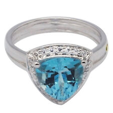 De Buman Sterling Silver 3.49ctw Genuine Swiss Blue Topaz Ring, Size 7